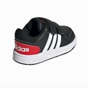 ADIDAS Hoops 2.0 Toddler Baby Boys Low Velcro Sneakers Black White Red Size 6